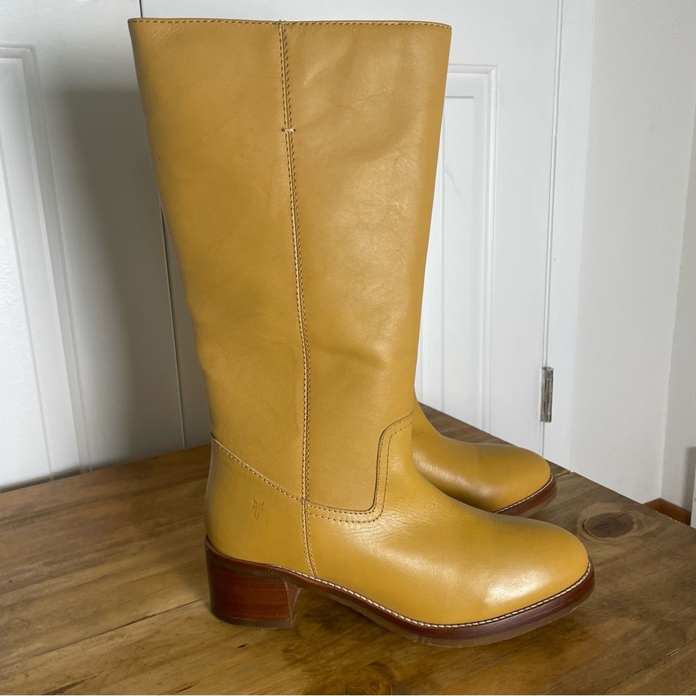 Frye Camryn banana yellow tall boot